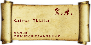 Kaincz Attila névjegykártya