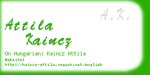 attila kaincz business card